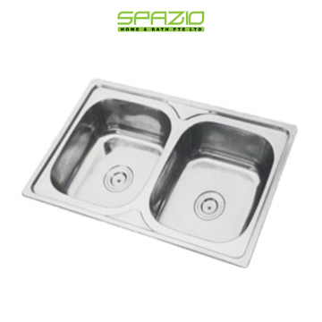 SUS304 Wall-Mount Deep Double Bowl Sink CS-8050A