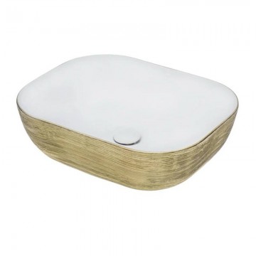 Rectangle Basin - 2 tone White Gold